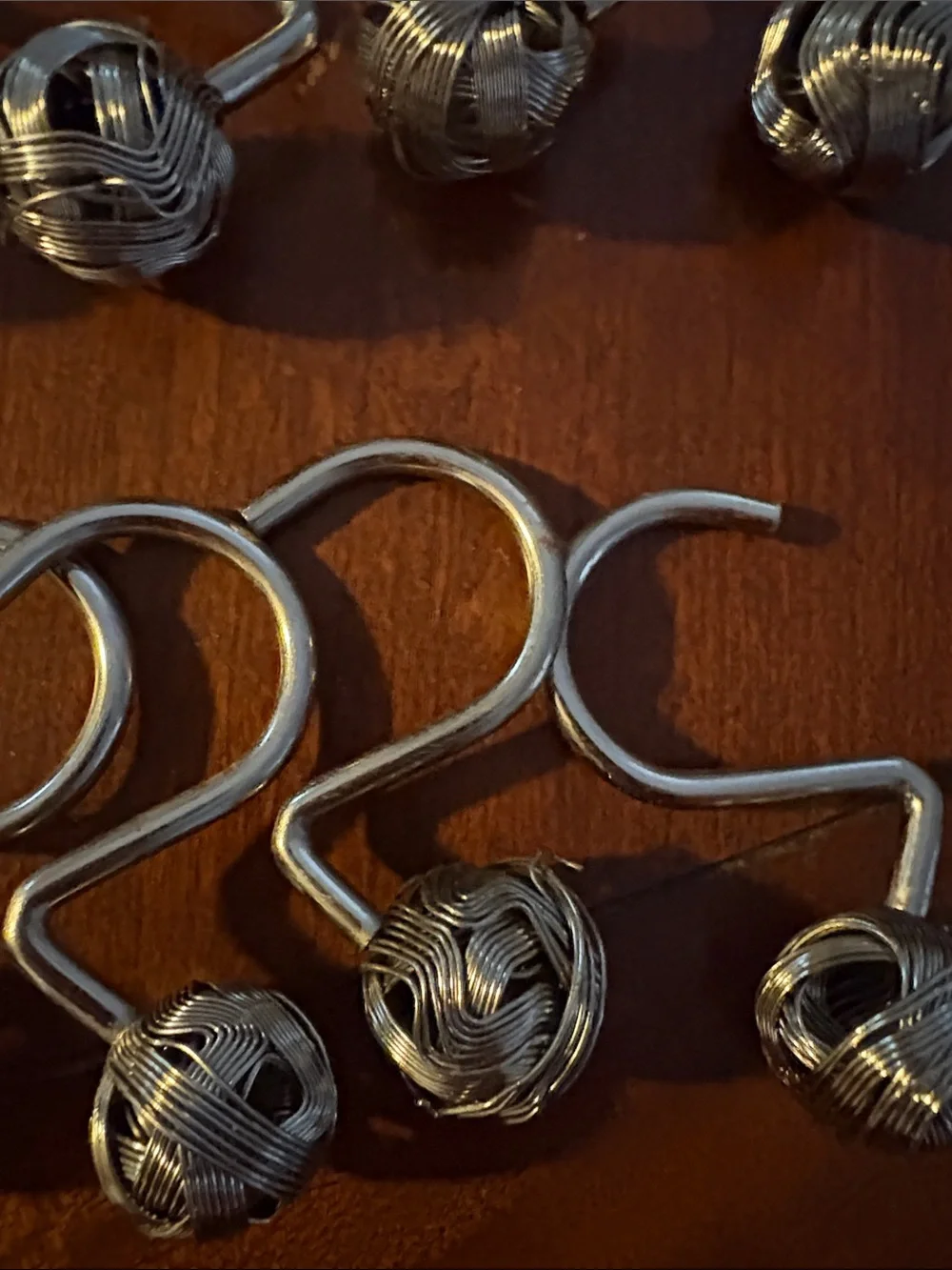 Decorative Shower Curtain Hooks - Bronze Twisted Knot (Set of 10)